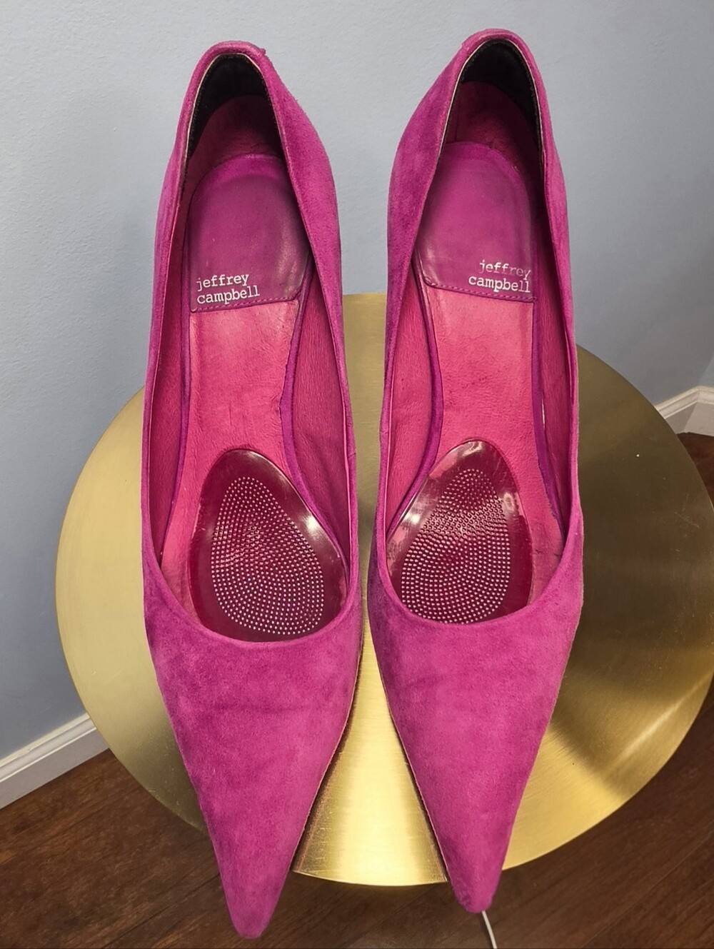 Jeffrey Campbell Magenta Suede Wedge Pumps 💖 Sz 11 (Fits 10–10.5)